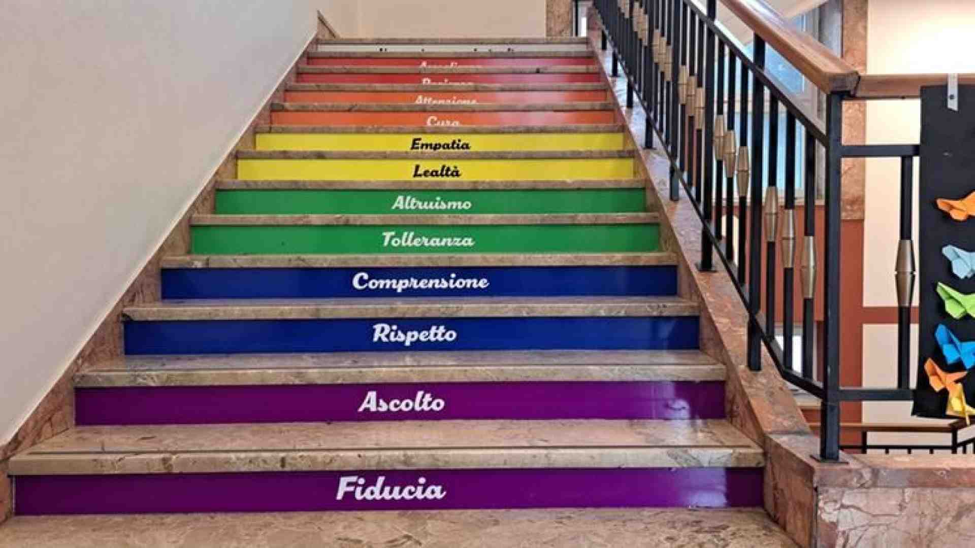 Immagine di Cos'è successo con la scala arcobaleno in una scuola di Verona