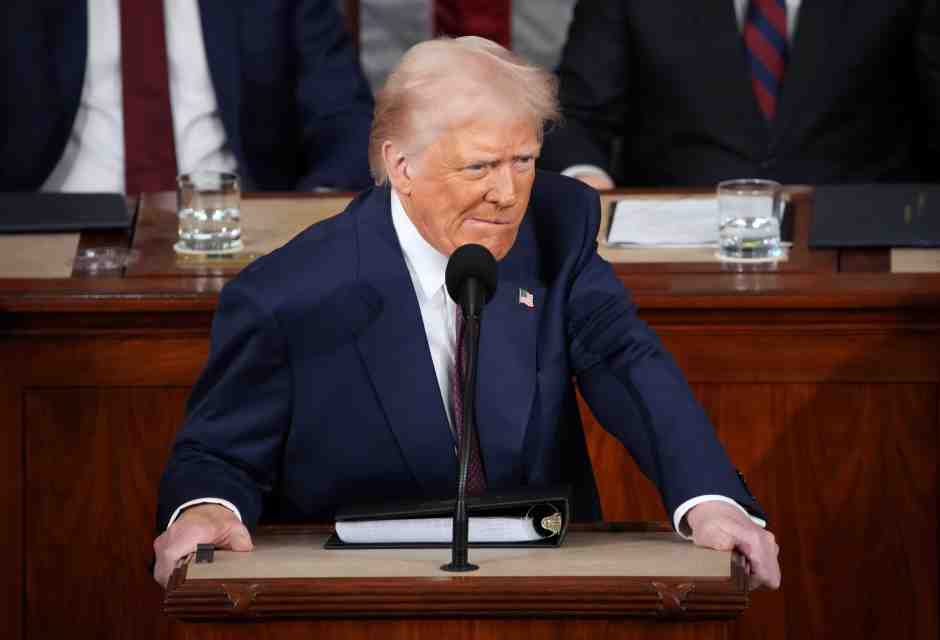 Donald Trump al Congresso americano (foto Andrew Harnik/Getty Images)&nbsp;<br />