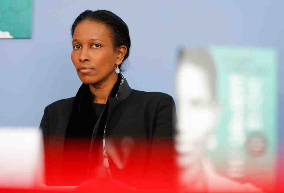 Ayaan Hirsi Ali alla presentazione di un suo libro nel 2015 a Berlino (Foto di Christian Marquardt/Getty Images)&nbsp;<br />