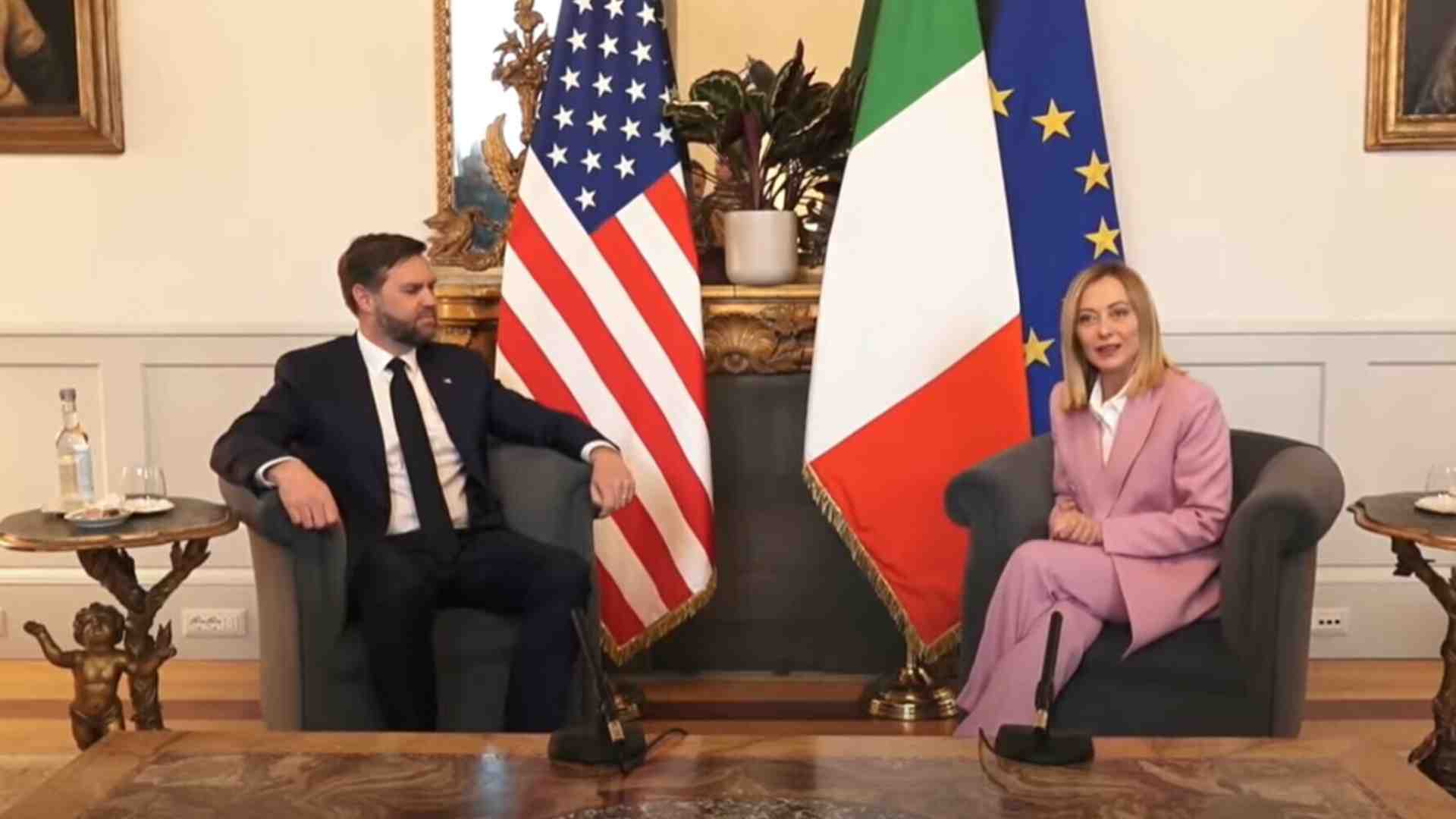 Immagine di Vance a Roma, l'incontro con Meloni: "Negoziato sui dazi con l'Ue"