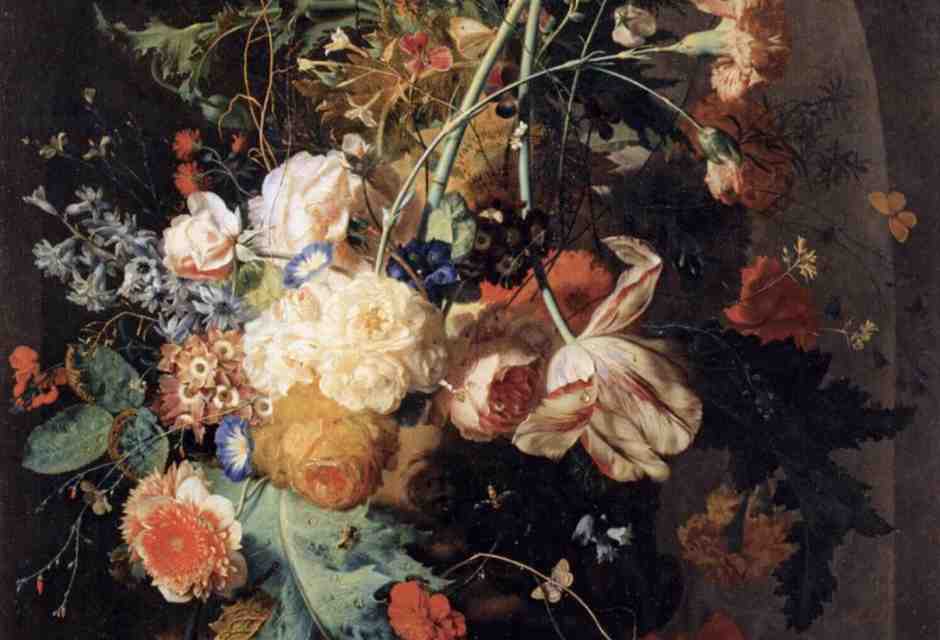 Jan van Huijsum, "Vado di fiori in una nicchia"