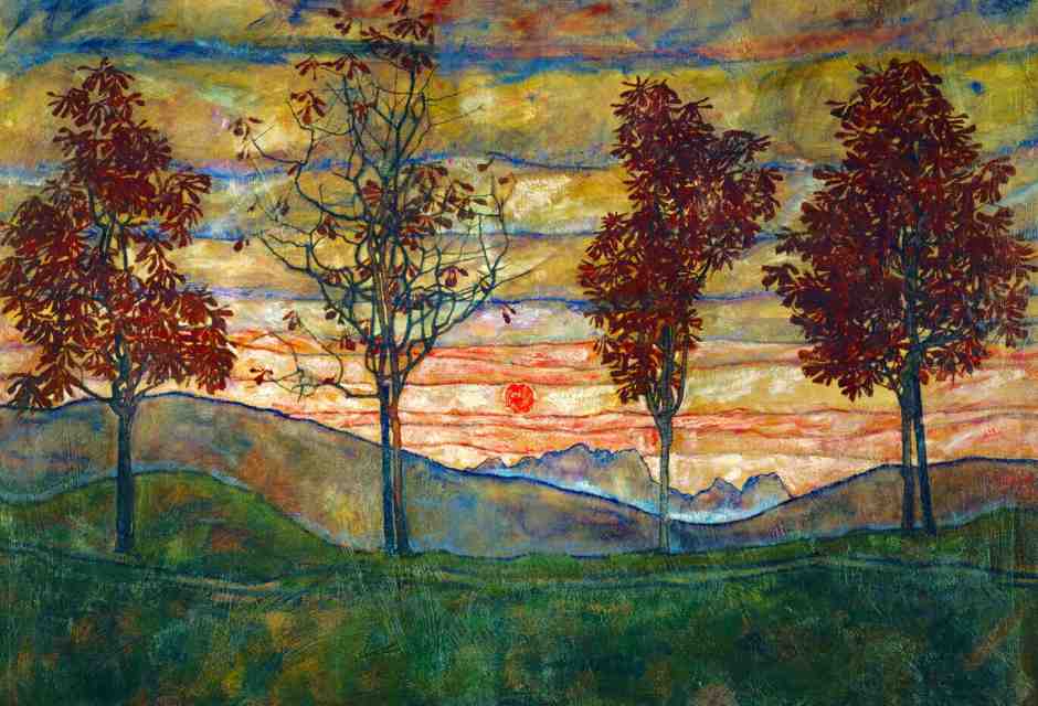 Egon Schiele,"Four Trees", 1917