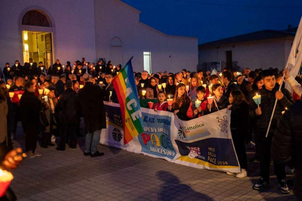Un momento della Marcia per la pace a Terralba - Caritas Sardegna