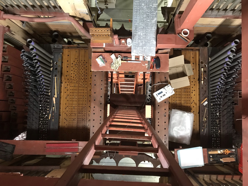 Uno scorcio insolito del Grande Organo del Duomo (in restauro): con le sue 15.800 canne, il più grande in Italia e il secondo in Europa - foto Veneranda Fabbrica del Duomo di Milano