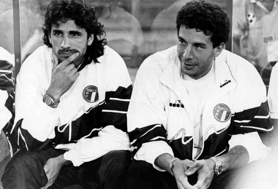 Raduni della Nazionale Italiana 1990, Andrea Alessandro Carnevale (Sinistra) e Gianluca Vialli (foto LaPresse)