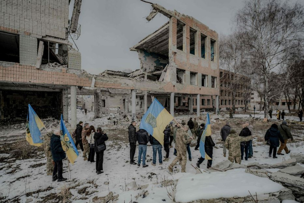 I soldati ucraini commemorano i loro compagni uccisi a Kharkiv - Ansa