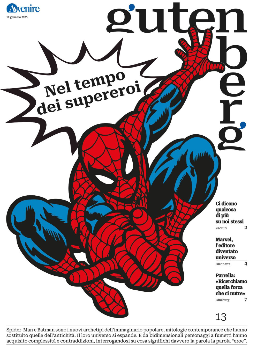La copertina di "Gutenberg" n. 13, 17 gennaio 2025 - -