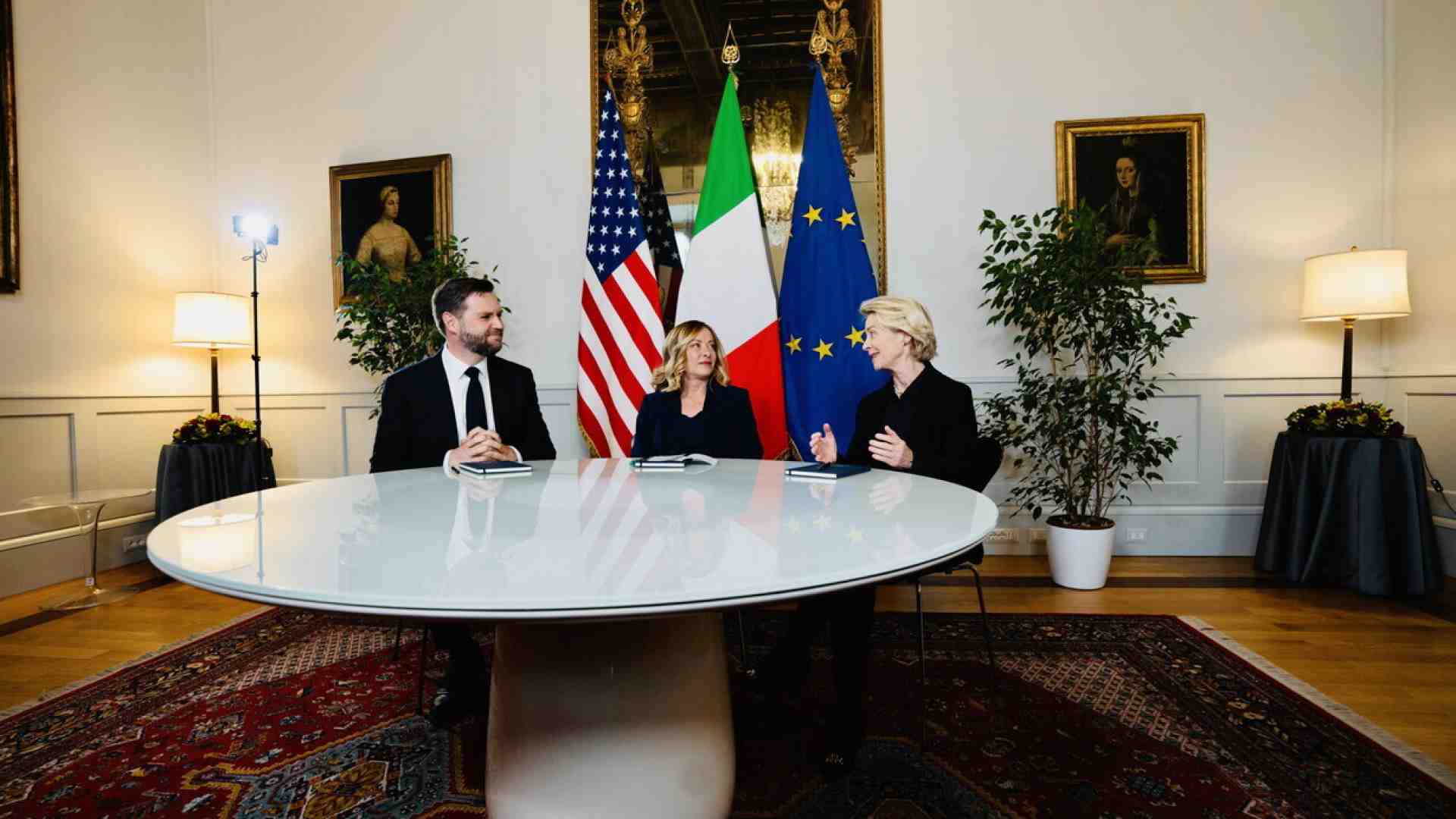 Immagine di "Un nuovo inizio". Meloni ha incontrato Vance e von der Leyen
