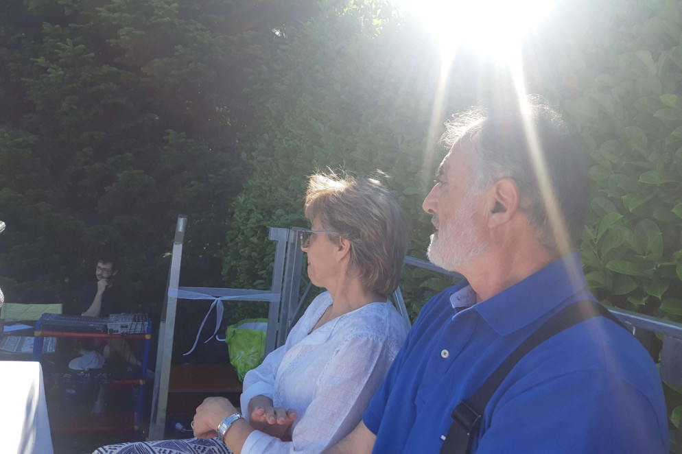 Maria Teresa e Roberto Cristiani della Papa Giovanni XXIII durante l'illuminante testimonianza