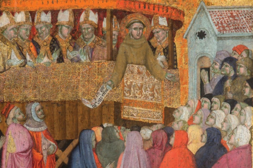 La pala con l'annuncio del Perdono di Assisi da parte di san Francesco