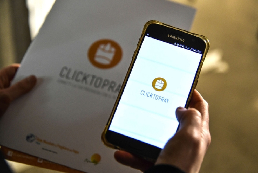 La presentazione dell’App “Click to pray” ieri a Roma (Siciliani)