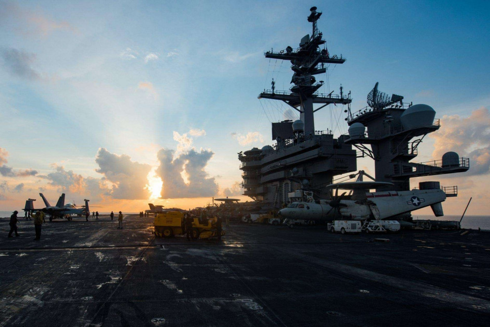 La portaerei nucleare americana Carl Vinson è arrivata al largo della penisola coreana (Ansa)