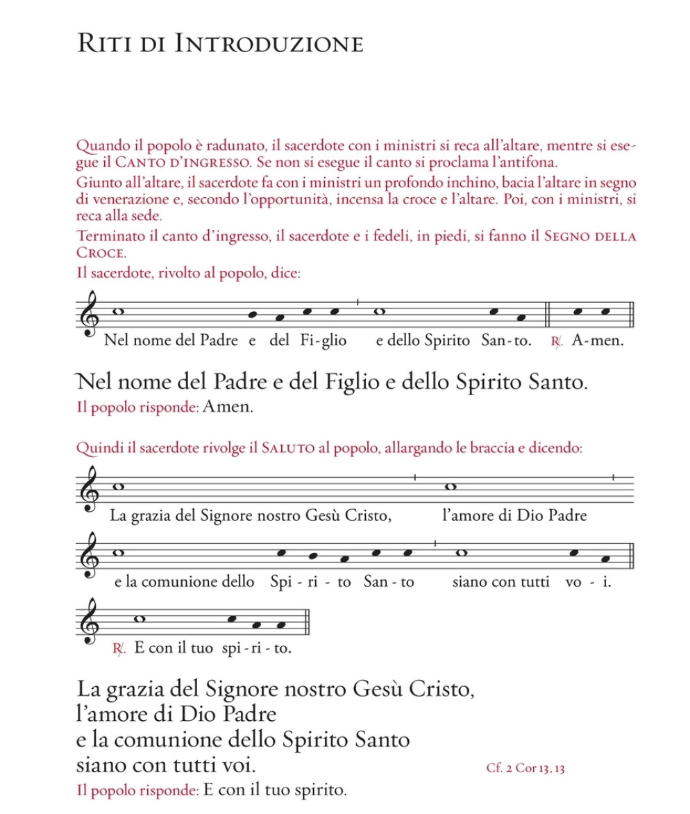 Una pagina tratta dal nuovo Messale Romano in italiano - Avvenire