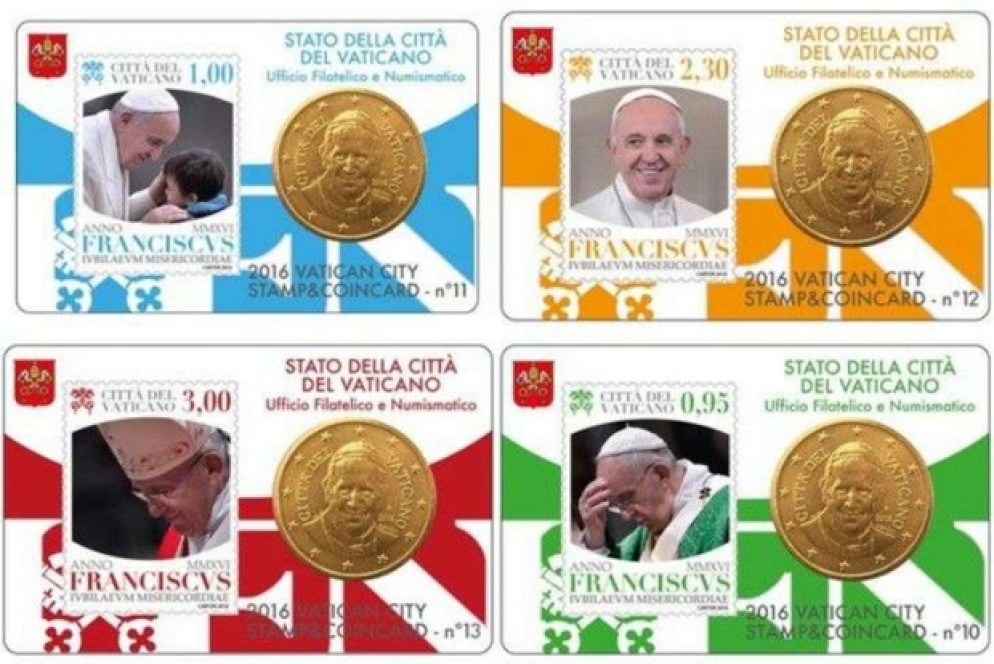 Le coin card e stamp del 2016 con nometa e francobolli