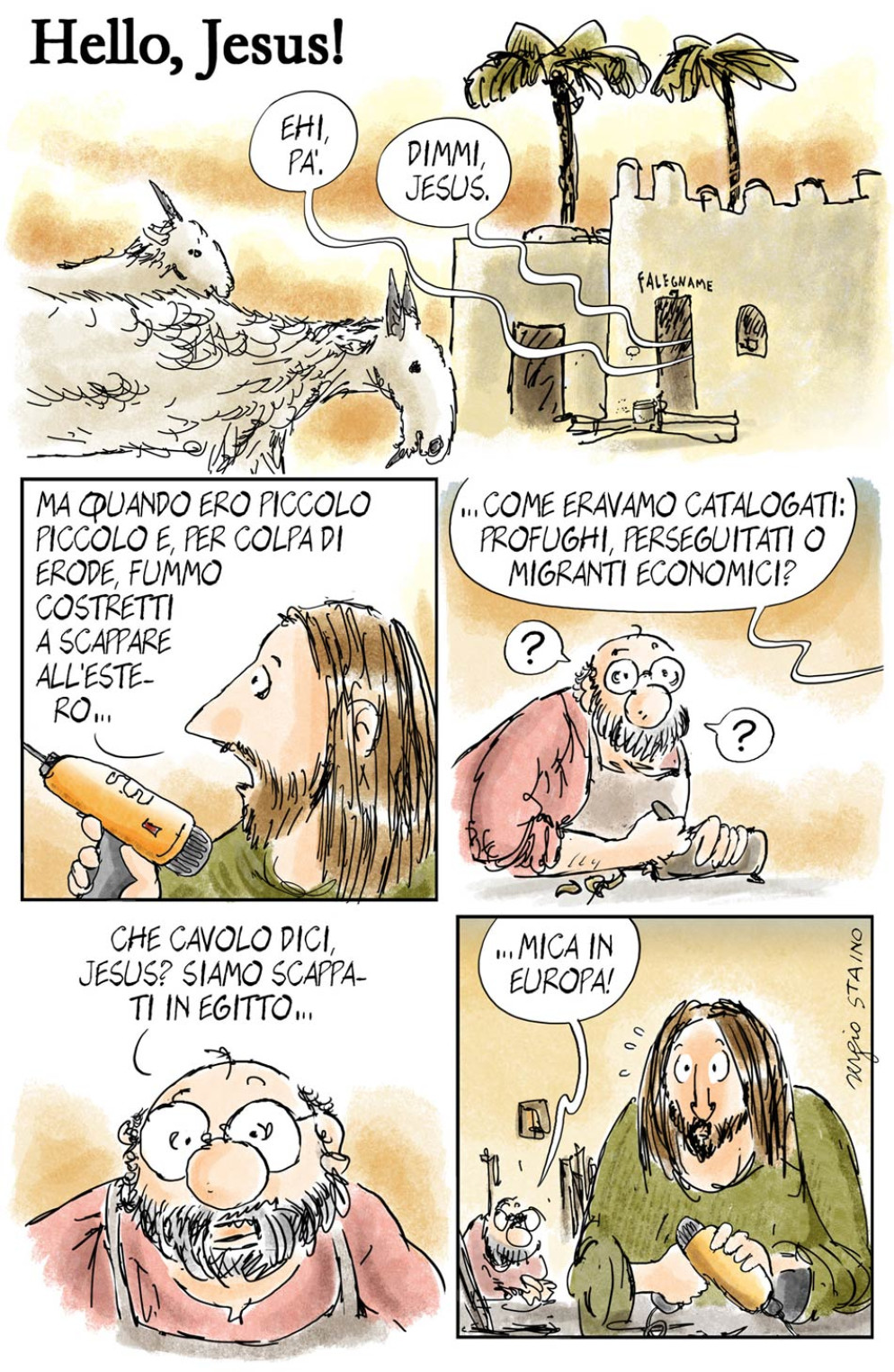 La striscia "Hello Jesus"