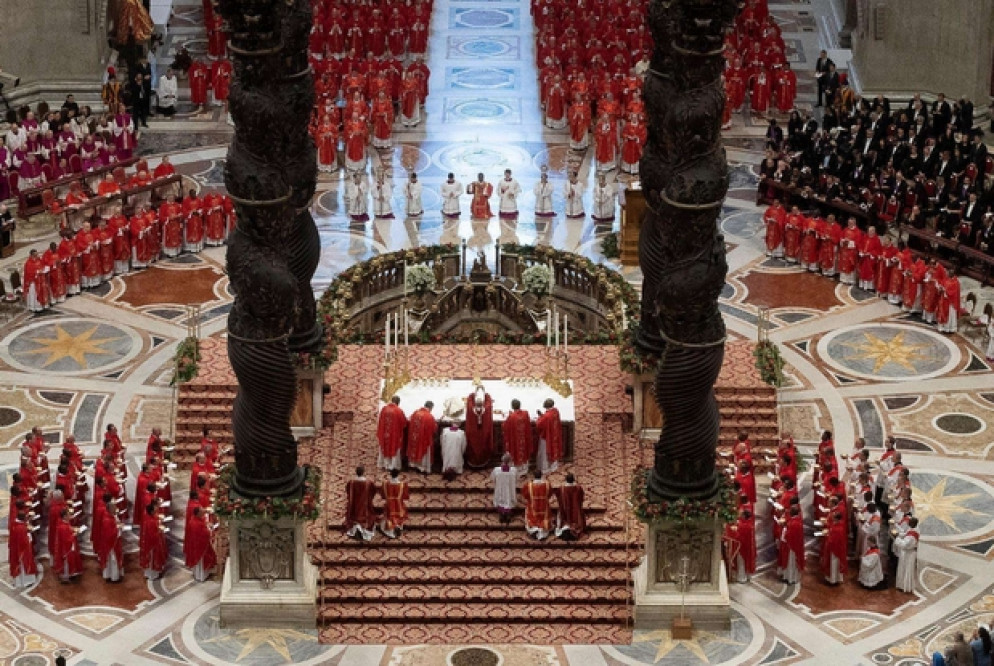 Un momento della celebrazione di sabato (Ansa)