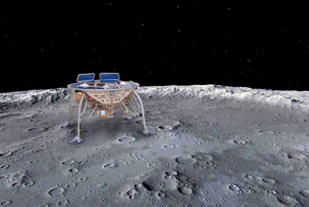 Il rendering della sonda (Fonte: SpaceIL)