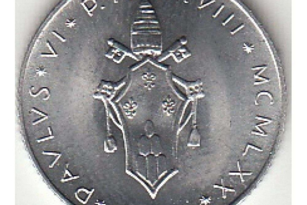 Lo stemma di Paolo VI sulle lire vaticane coniate a partire dal 1970
