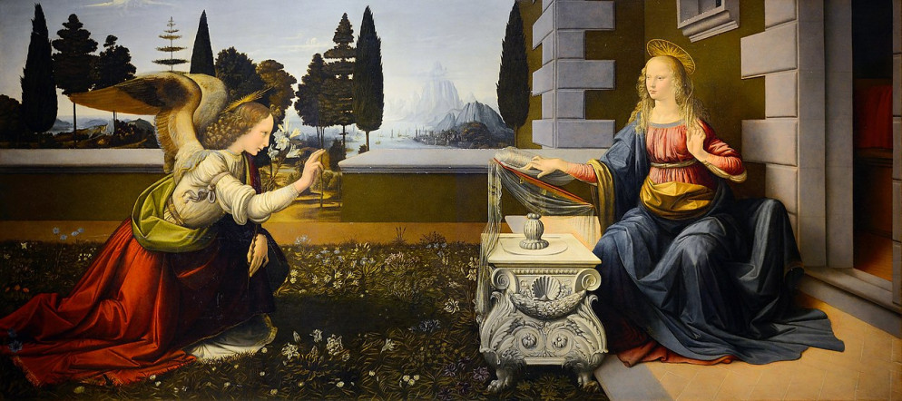 Leonardo da Vinci, "Annunciazione" (Firenze, Uffizi)
