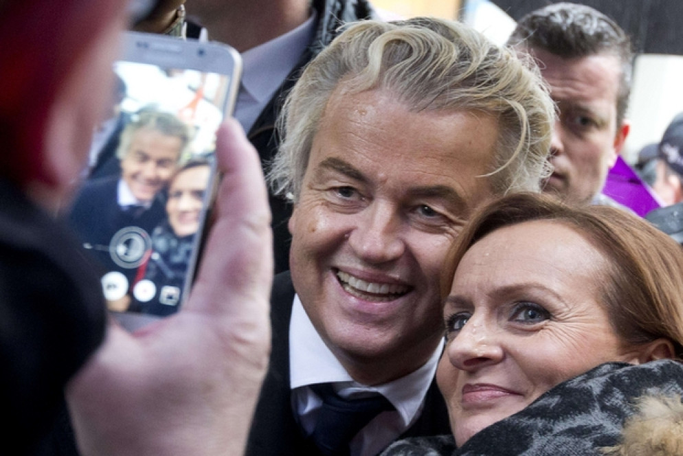 Il lòeader delll'ultradestra xenofoba di Gert Wilders (Ansa/Ap)