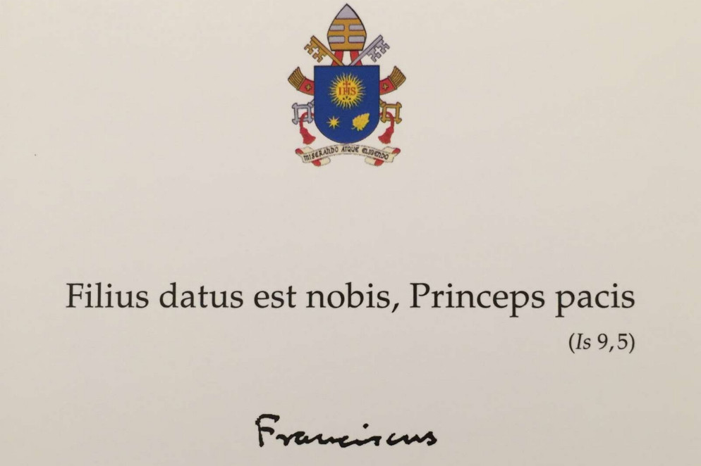 Il biglietto di auguri del Papa per il santo Natale