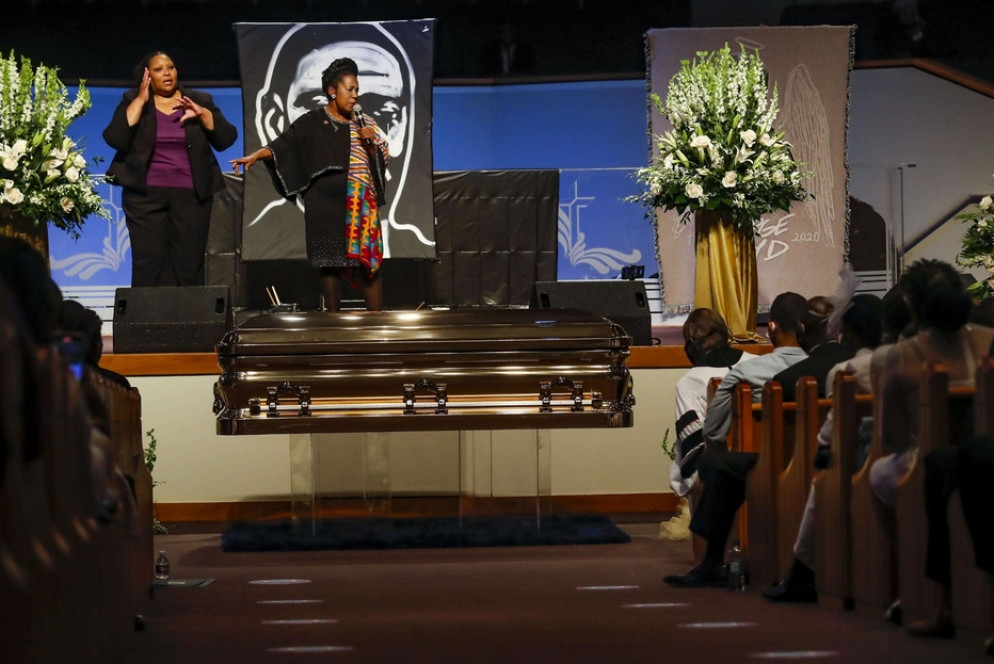Un momento dei funerali di George Floyd - Ansa