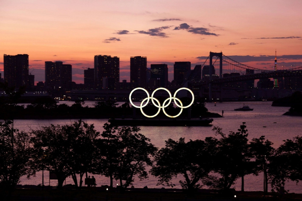Lo skyline di Tokyo con i cerchi olimpici - Reuters