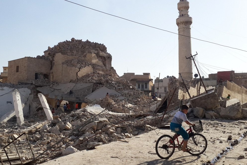 Ciò che resta della moschea di al-Khidr, figura coranica che i musulmani locali associano a San Giorgio (Ansa)