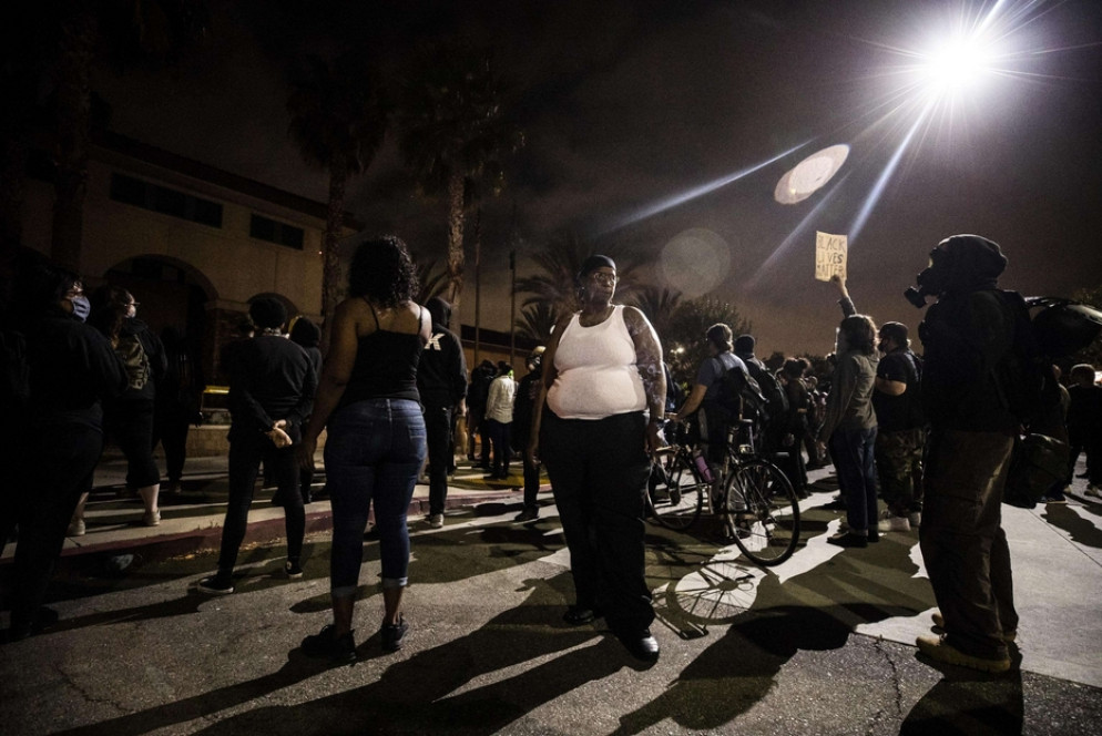Un momento delle manifestazioni a Los Angeles - Ansa
