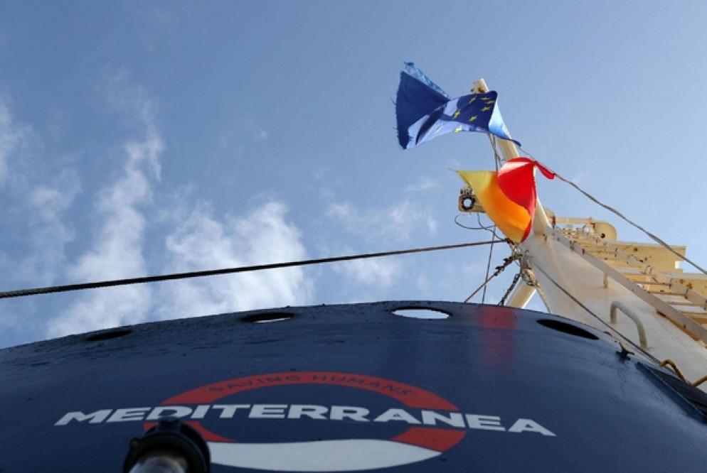 La nave Mare Jonio della Missione Mediterranea (Igor Petyx, Ansa)
