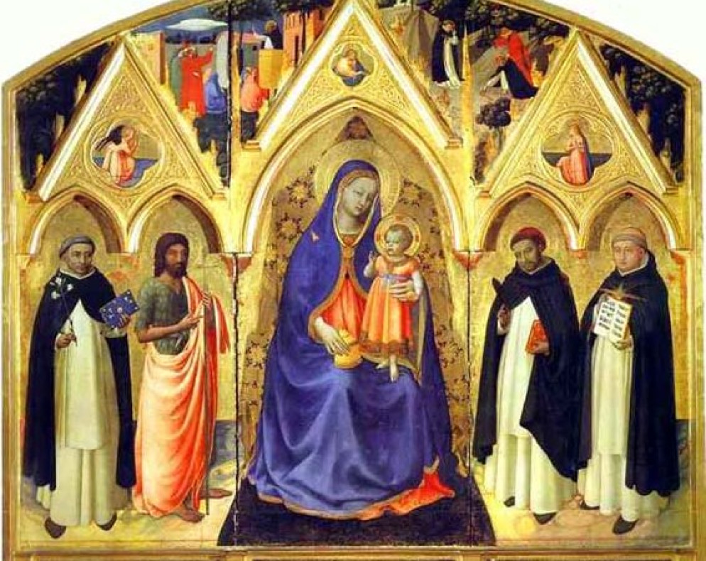 Un trittico che immortala l'apostolato dei frati predicatori con al centro la Vergine