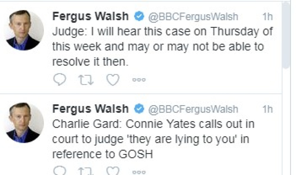 La diretta via tweet del giornalista della Bbc.
