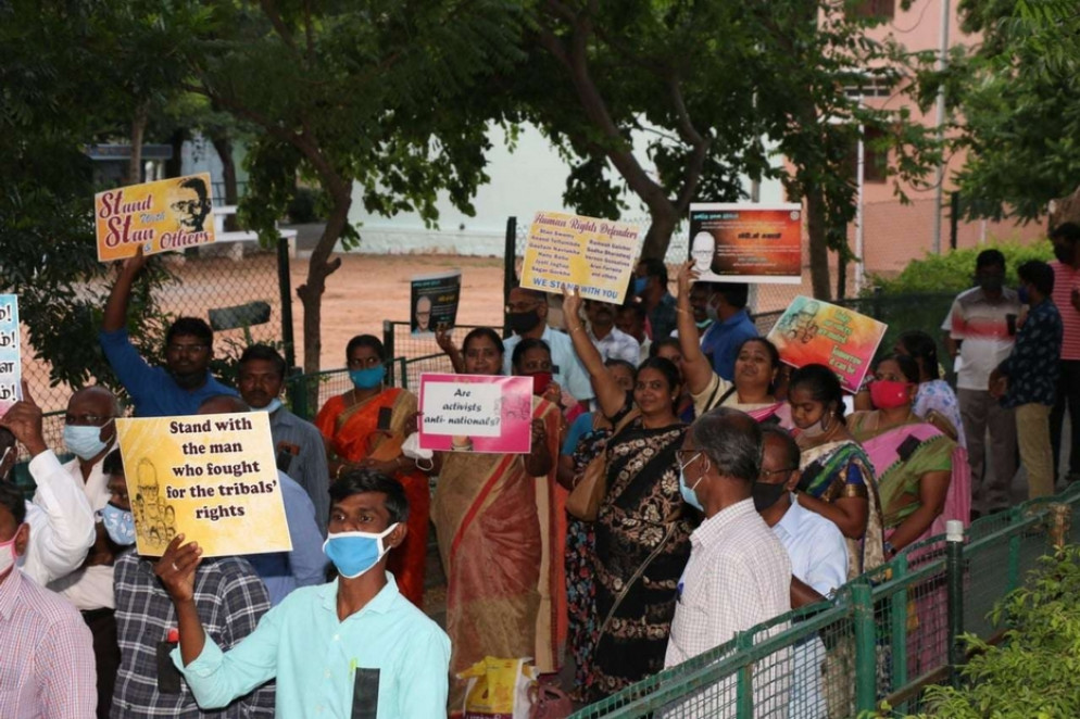 Corteo in India in sostegno di padre Stan