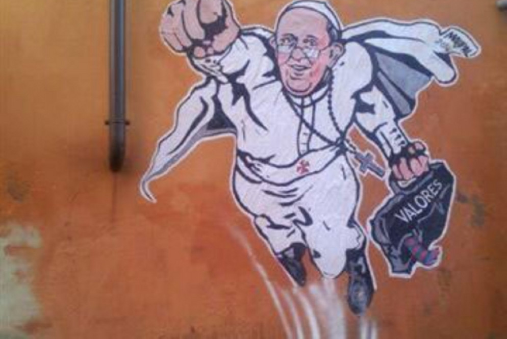 Il murales di Mauro Pallotta che ha ispirato la maglietta