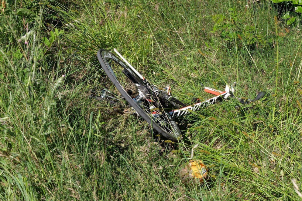 La bicicletta di Hayden dopo l'impatto (Ansa)