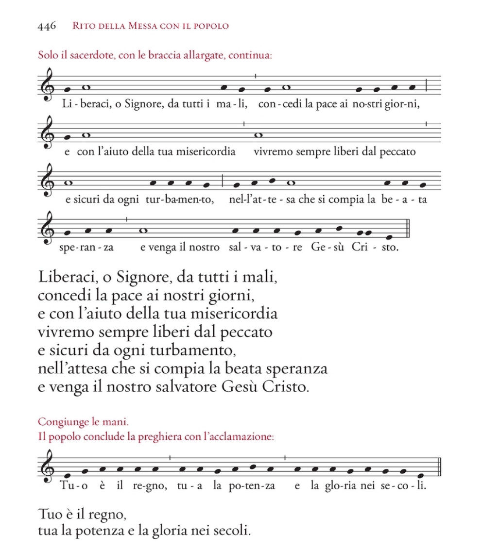 Una pagina tratta dal nuovo Messale Romano in italiano - Avvenire