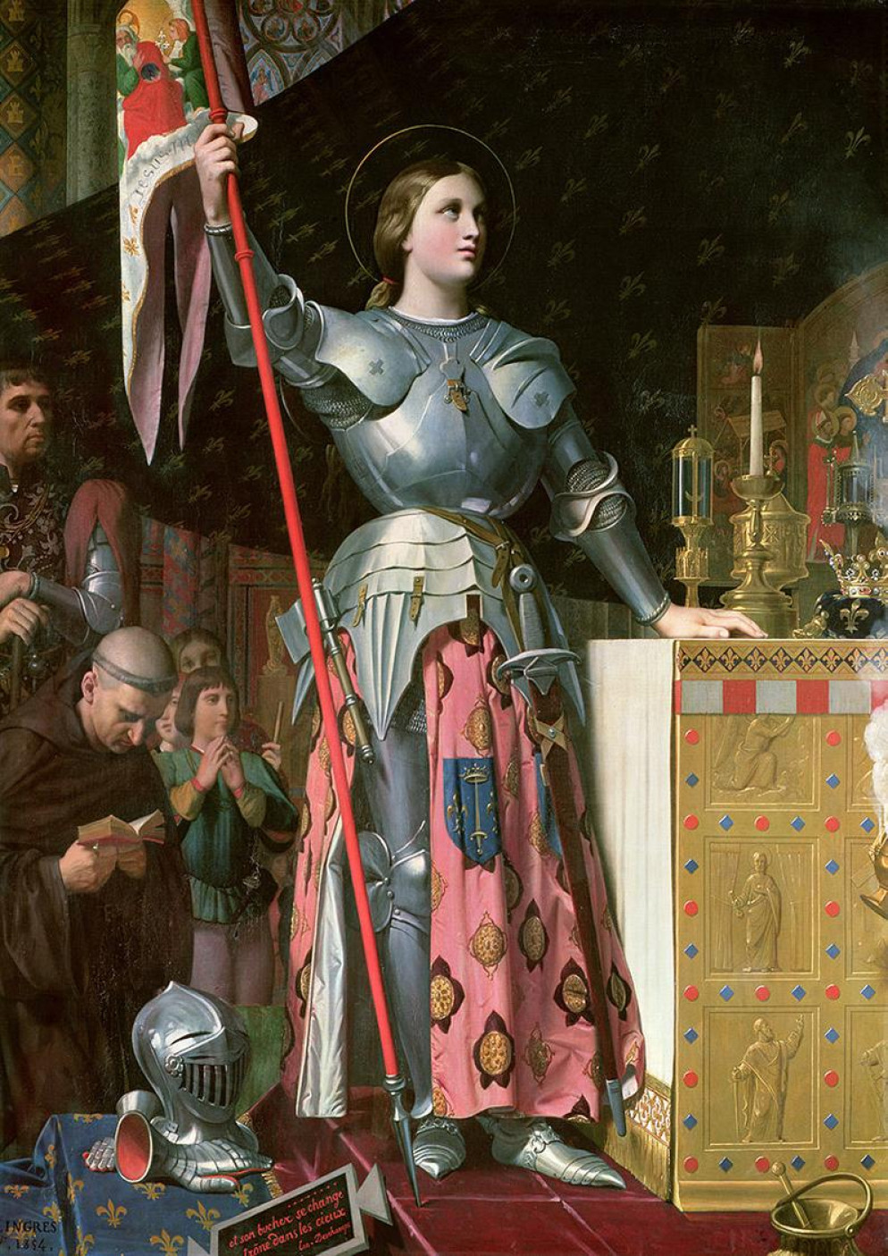 Il dipinto di Ingres che raffigura la Pulzella con l'armatura in occasione dell'incoronazione di Carlo VII