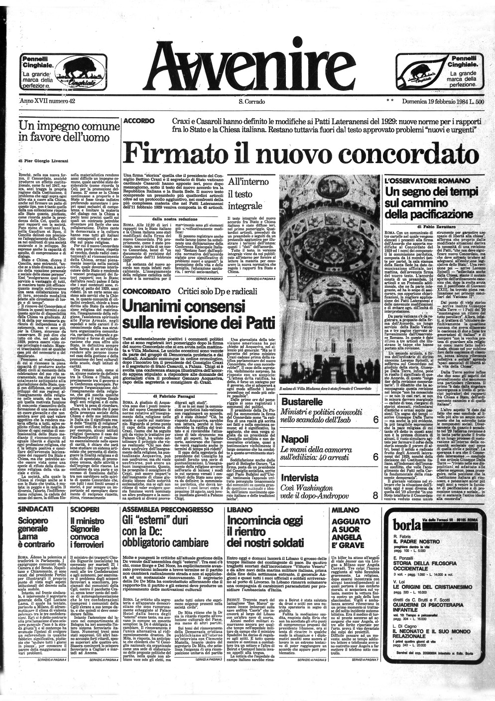 La prima pagina di Avvenire