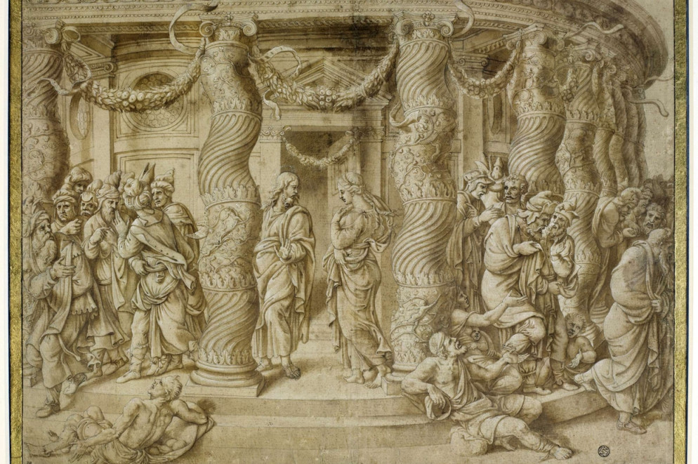 Giulio Romano, "Cristo e l’adultera". Parigi, Musée du Louvre