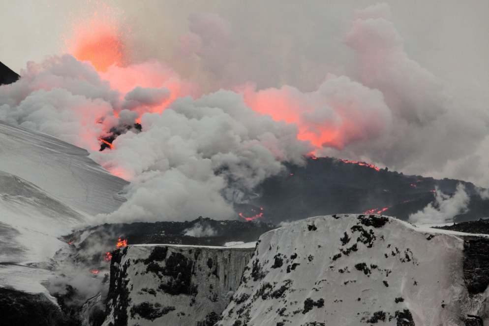 Fenomeni vulcani nel Fimmvörðuháls, in Islanda (WikiCommons)