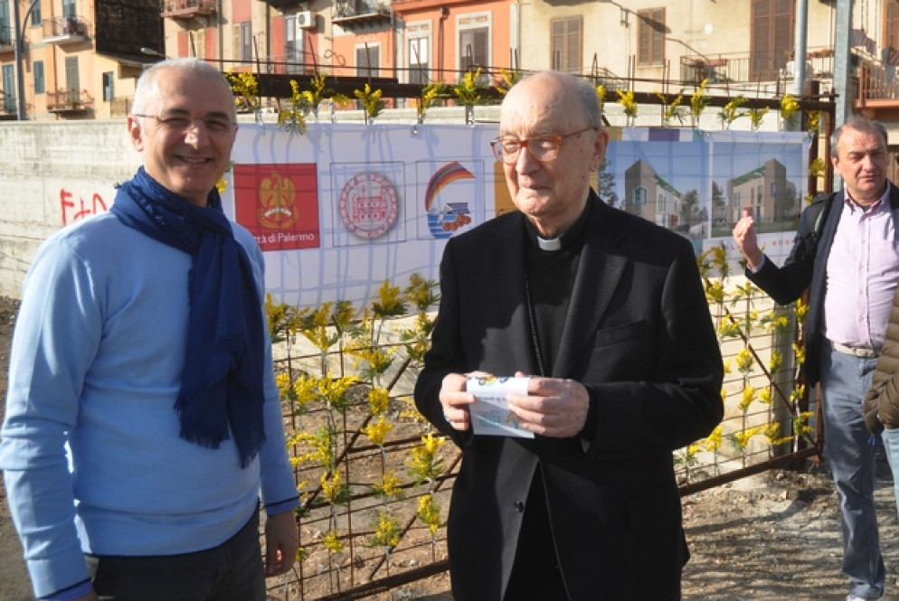 Alcuni momenti dell’inaugurazione dello spazio in cui sorgerà l’asilo nido voluto da don Puglisi avvenuta qualche giorno fa al cuore del quartiere Brancaccio
