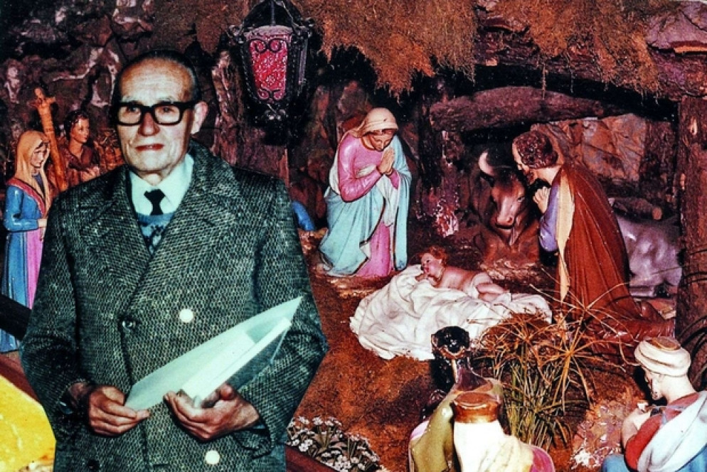 Egidio Negrini che realizzò dal 1963 il Presepe biblico di Baggio (foto Presepe biblico di Baggio)