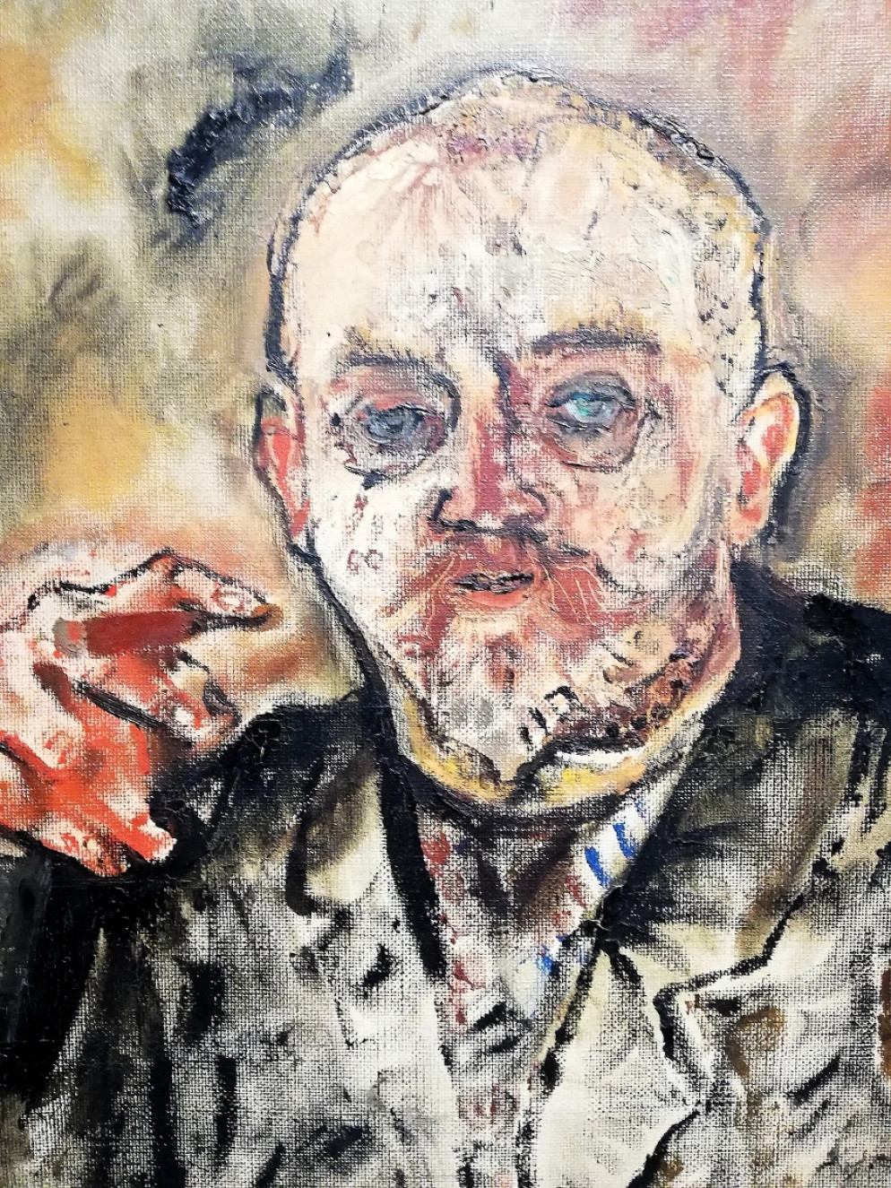 Oskar Kokoschka, “Ritratto di Paul Scheerbart” (1910, particolare)