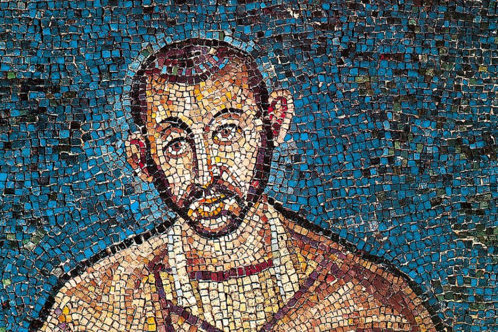 Sant'Ambrogio (particolare dei mosaici della cappella di san Vittore, Basilica di Sant’Ambrogio, Milano) - Siciliani