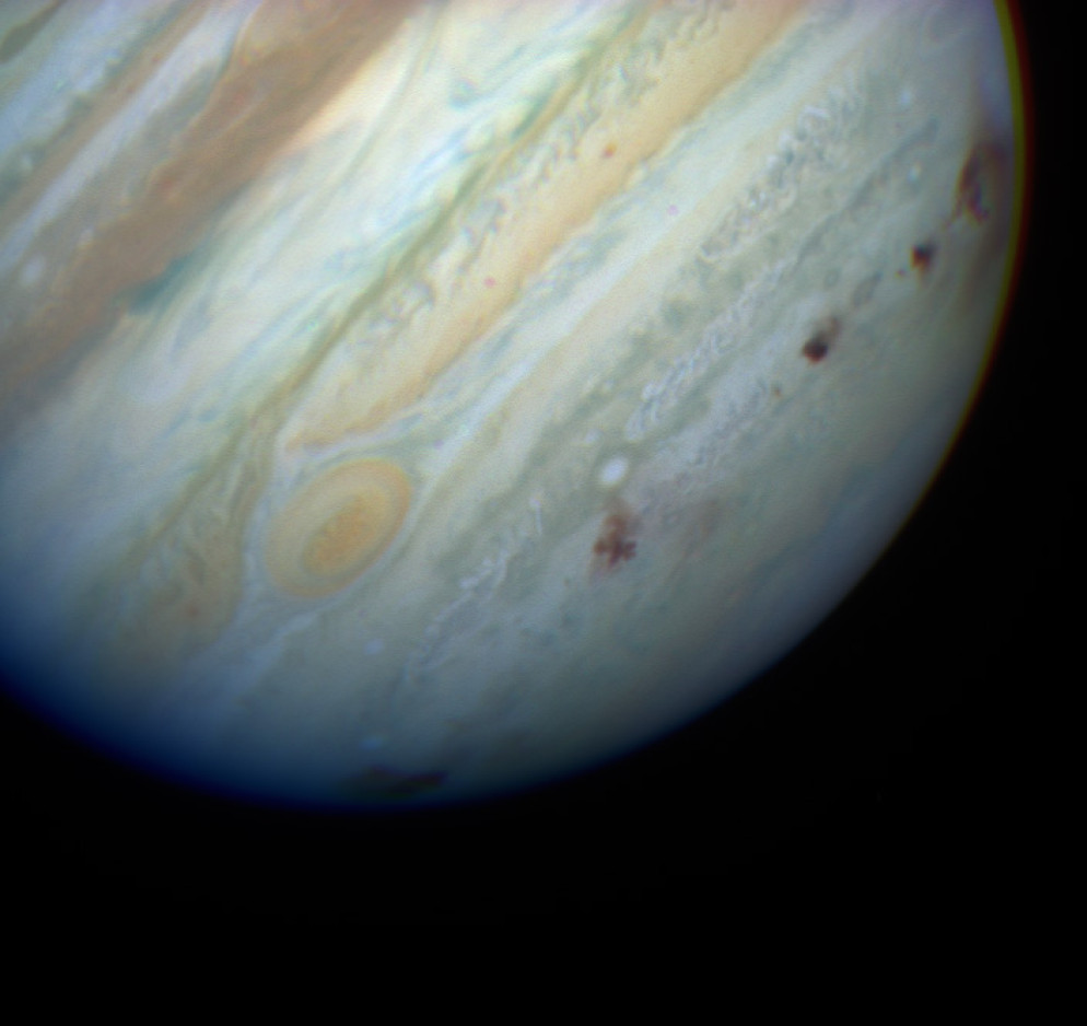 Le cicatrici lasciate dalla cometa Shoumaker Levy 9 su Giove