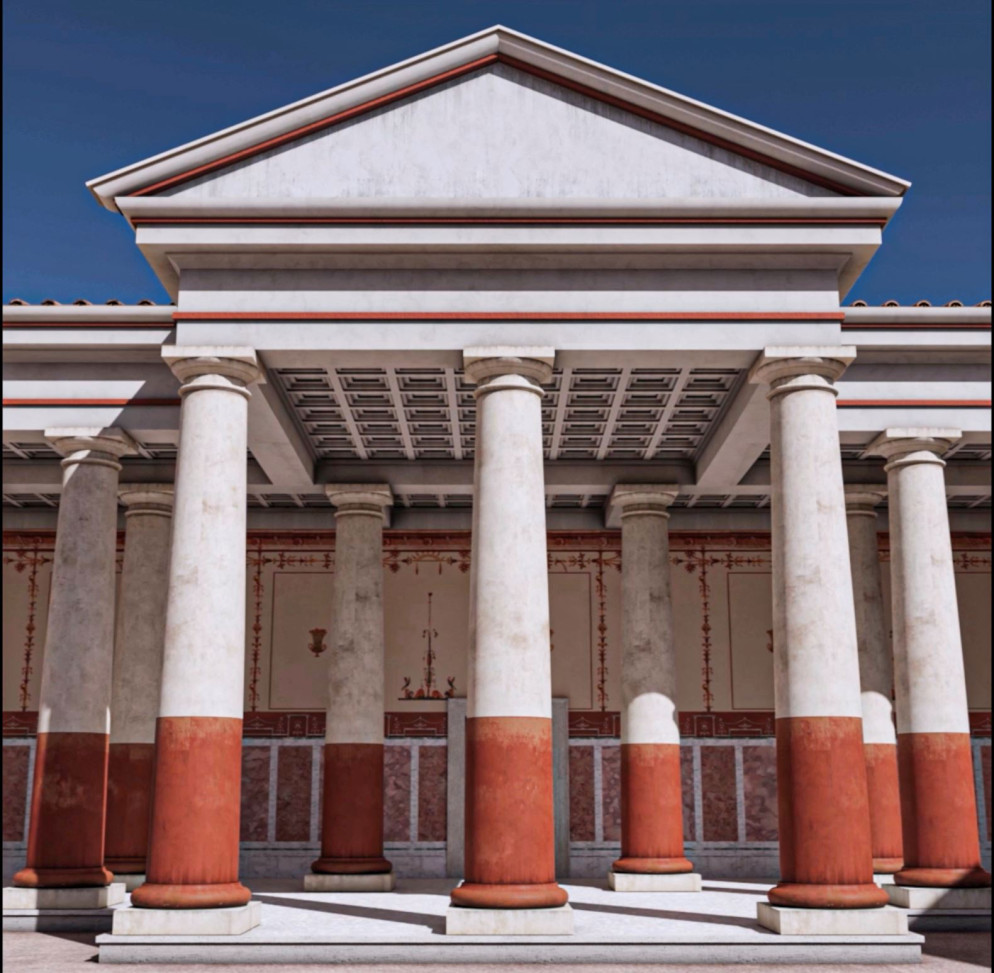 Ricostruzione della facciata della Porticus Minucia - Soprintendenza Speciale di Roma