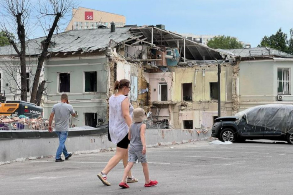 La palazzina dell’emodialisi su cui è piombato il missile che l’8 luglio ha colpito l’ospedale pediatrico di Kiev - Gambassi