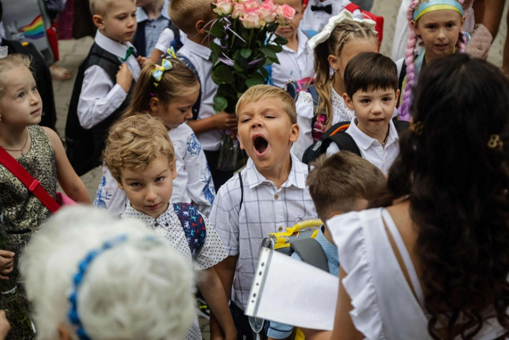 L'inizio delle lezioni a Kiev dopo mesi di didattica a distanza - Ansa