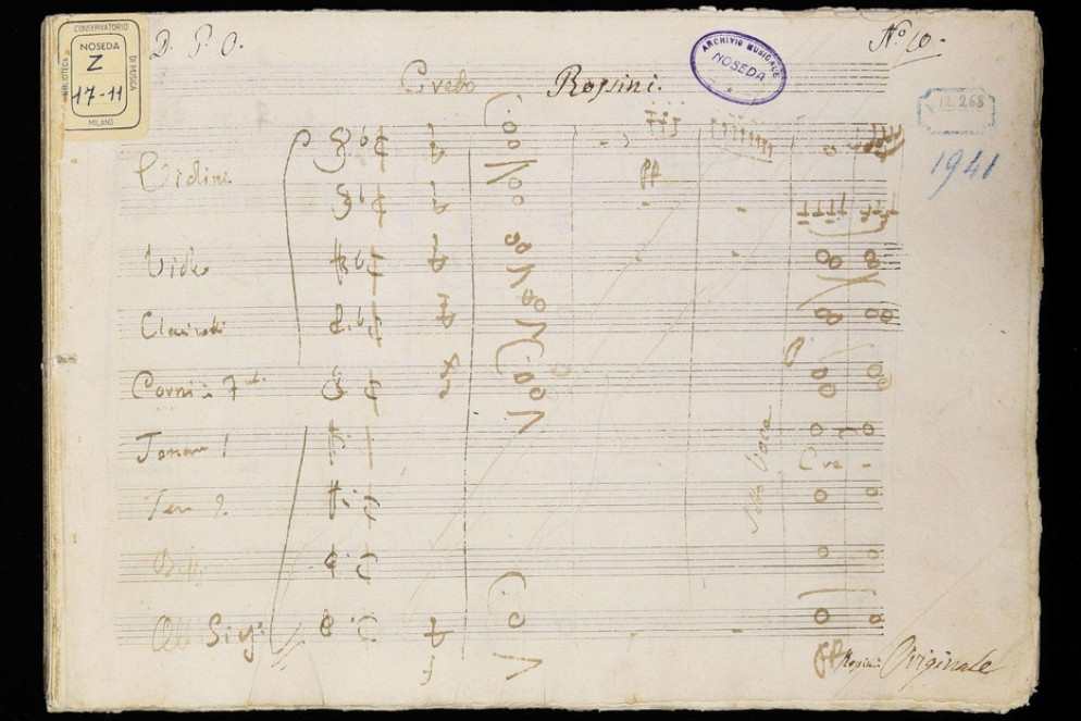 La partitura autografa del Credo della «Messa di Milano» di Rossini conservata nella Biblioteca del Conservatorio di musica “Giuseppe Verdi” di Milano - Per gentile concessione della Biblioteca del Conservatorio di musica “Giuseppe Verdi” di Milano - Collocazione Noseda Z 17-11