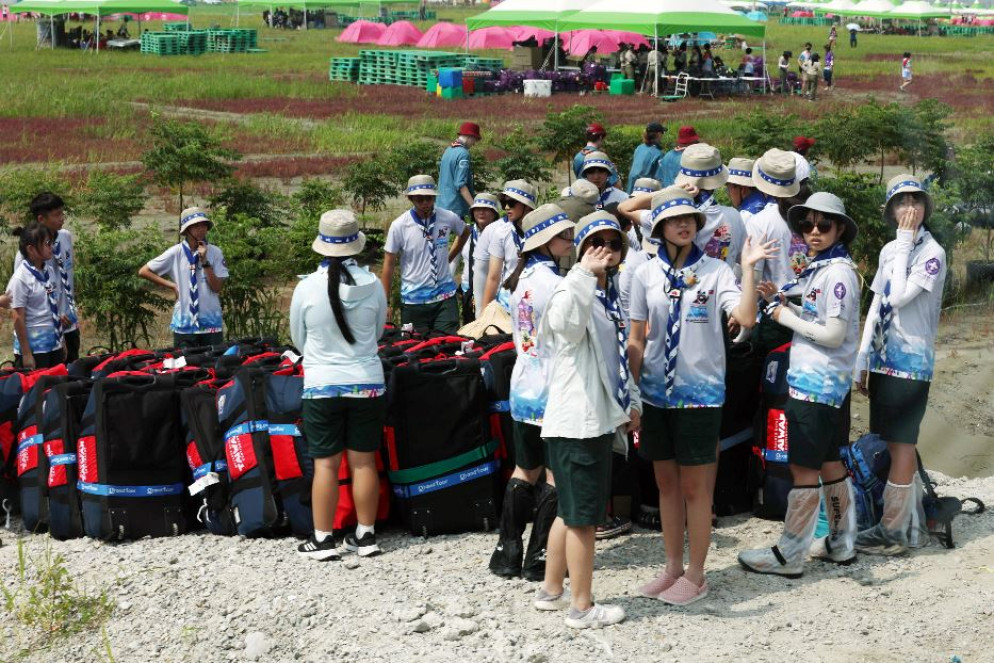 I primi arrivi nella spianata della Corea del Sud dove si tiene il Jamboree 2023 - Ansa